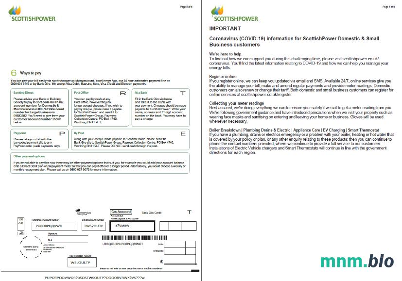 Szkocja szkocki szablon rachunku za energię elektryczną w formatach Word i PDF, 6 stron, 5-6 stron